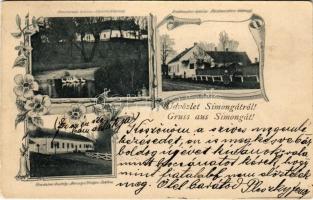 1901 Simongát (Nagyatád), Pénztárnok lakása, Erdőmester lakása, Uradalmi kastély. Art Nouveau, floral (EK)