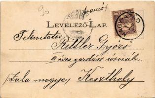 1901 Simongát (Nagyatád), Pénztárnok lakása, Erdőmester lakása, Uradalmi kastély. Art Nouveau, flora...