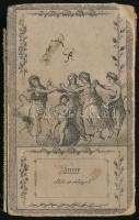 Almanach nemes szívek számára az 1896-iki Szökő évre. Az 1796-iki Almanach mintájára. Bp., 1896. Athenaeum. 1 t. (Pest látképe, kihajtható)+90+[6] p.+8 t. naptárbélyegzővel. Kiadói sérült papírkötésben. 11 cm