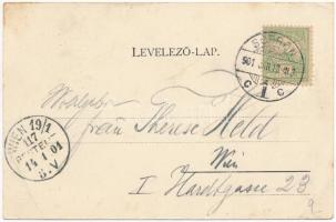 1901 Sopron, Várkerület, villamos, üzletek. Blum N. kiadása (EB)