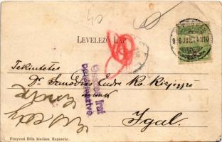 1906 Kaposvár, Fő utca, Müller Pál cipész, Fenyvesi Béla üzlete és saját kiadása (EB)