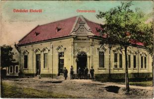 1910 Elek, Ormos utca, Dohányáruda, Özv. Schwarcz Jakabné és Fiai üzlete és saját kiadása (EB)