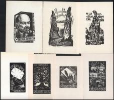 14 db klf ex libris klf technikák + 1 kiállítási katalógus és meghívó