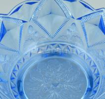 Brockwitz mókusos üveg kínáló tál, Formába préselt. Jelzett. 42x23 cm