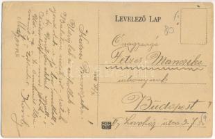 1918 Balatonederics, Pályaudvar, vasútállomás, Elemi iskola, Római katolikus templom, Sólyomi villa,...