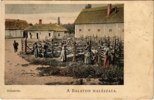 Balaton, A Balaton halászata. Halszárítás. D.K.F.E. 930. (fl)