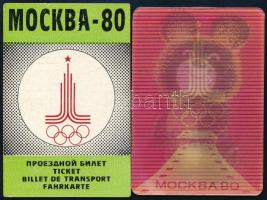 1980 Moszkva, olimpiai közlekedési bérlet és dimenziós programkártya