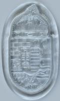 Üveg címer, kisebb karcolásokkal, 21×12 cm