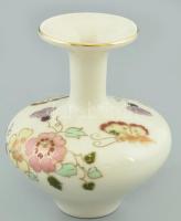 Zsolnay pillangómintás porcelán váza, kézzel festett, jelzett, hibátlan, m: 8 cm