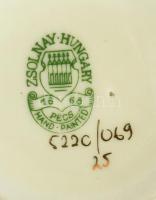 Zsolnay pillangó mintás váza, kézzel festett, jelzett, hibátlan, m: 7 cm