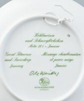 Hutschenreuter Ole Winther - Januar porcelán tényér. Matricás, jelzett, hibátlan d: 16 cm
