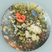 Fürstenberg virágos mezű fali dísz tányér. Sorszámozott, limitált széria. Matricás, jelzett, hibátlan.d: 19,5 cm