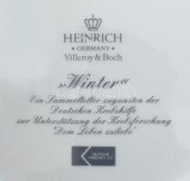 Villeroy & Boch téli mintás tál. Falra akasztható. Matricás, jelzett, hibátlan. d: 25 cm