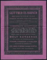 cca 1860 Geittner és Rausch szivattyúgyár reklám cédula. 15x18 cm