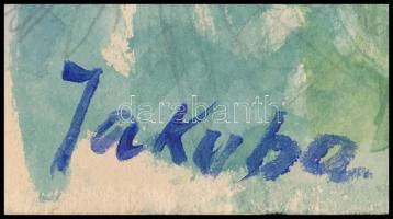 Jakuba János (1909-1974): Táj. Akvarell, papír, jelzett, 37×28 cm