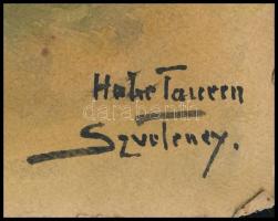 báró Szveteney György (1871-1952): Hohe Tauern. Akvarell, papír, jelzett, sérült. 39×29 cm