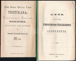 1872 3 db Győri nyomtatvány: Győr Szabad Királyi Város tisztikara, törvényhatósági bizottsága, tanác...