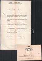 1882 A budapesti Petőfi szobor leleplezésére szóló meghívó és kísérő levél nagyon szép állapotban