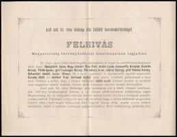 1881 Arad, az 1848-as forradalom mártírjainak szobrára szóló gyűjtés elismervénye egy forintról