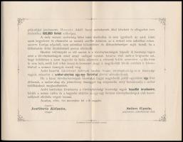 1881 Arad, az 1848-as forradalom mártírjainak szobrára szóló gyűjtés elismervénye egy forintról
