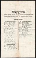 1867 Nemes Torda. város megválasztott alkotmányos tisztviselőinek névsora hirdetmény 20,5x32 cm