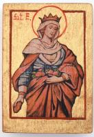 Ikon másolat, Gősi Adrienne: Szent Erzsébet, . Vegyes technika, fa. 7x5cm