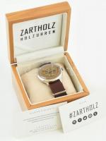 Chronométre Rhetia másodpercmutatós mechanikus férfi karóra, bőr szíjjal, működik, számlapon kopásny...