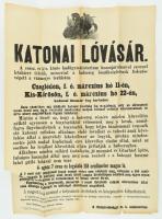 1891 Katonai lóvásár Cegléd plakát 46x62 cm