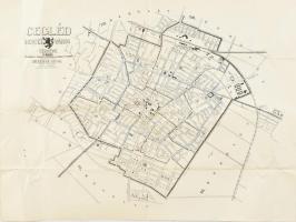 cca 1925 Cegléd sz. királyi város térképe . dr. Kádár Antal. Kissé gyűrött. 63x46 cm