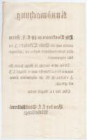 Buda (Ofen) 1856. Hirdetmény 10 Florinos bankjegyek október végi bevonásáról, német nyelven T:III sz...