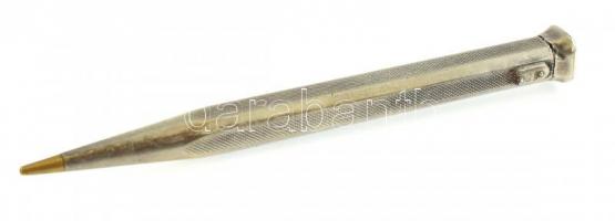 Ezüst(Ag) ceruza, jelzett, sérült, h: 11,5 cm, bruttó: 15,4 g
