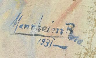 Mannheim Róza (1880-1965): Art-deco hölgy portréja, 1931. Olaj, vászon, jelzett, vakkeret nélkül, ki...