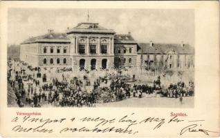 1907 Szentes, vármegyeháza, piac (EK)