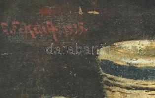 G Fekete A 1935 jelzéssel: Csendélet. Olaj, vászon, vakkeret nélkül, kissé sérült, 38×48 cm