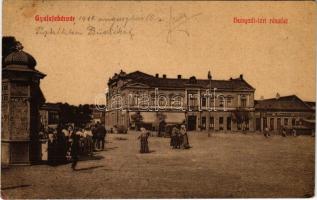 1910 Gyulafehérvár, Karlsburg, Alba Iulia; Hunyadi tér, piac, Fürst M. Dávid üzlete. W.L. 3162. / square, shops, market