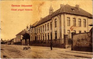 1907 Zólyom, Zvolen; Állami polgári fiúiskola, zsinagóga. W.L. (?) 984. / boy school, synagogue (fl)