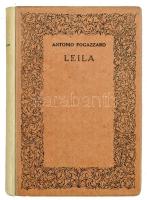 Antonio Fogazzaro: Leila. Ford.: Honti Rezső. Nagy Írók - Nagy Írások. II. sor. VIII. köt. Bp., 1923., Genius, XVI+535 p. Kiadói fatáblás fényelemez-kötésben, Gottermayer-kötés, kissé kopott borítóval.   Világosság könyvnyomda Rt. összesen 1500 számozott példányban nyomtatta 1923 novemberében. Ebből az első 300 példány merített papíron készült, I-XXV-ig amatőr könyvgyűjtők részére bőrkötésben, a 26-tól 300-ig számú példányokat fénylemezkötésben hozta forgalomba a kiadó. 102. számú számozott példány.