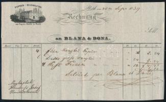 1839 A pesti papírmalom fejléces számlája