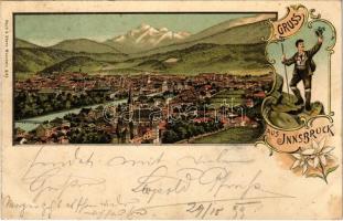 1899 (Vorläufer) Innsbruck. Gruss aus... Moch đ Stern 643. Art Nouveau, floral, litho (fl)