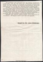 1848 Szeged. Az 1848 áprilisi népgyűlésről készült hirdetmény "Tisztelt Nemzeti Kormány!" ...