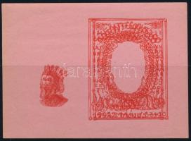 1942 Szent László levélzáró kisív fázisnyomata rózsaszín papíron