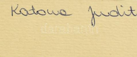 Katona Judit (?-), 4 db mű: Csendélet, tájképek. Akvarell, papír. Papírra kasírozva. Jelzés nélkül, ...