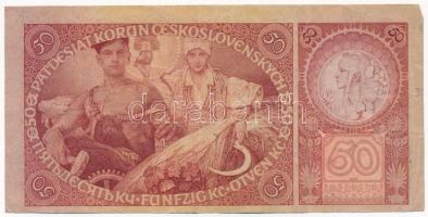 Csehszlovákia 1920. 50K T:III apró szakadás Czechoslovakia 1920. 50 Korun C:F tiny tear Krause 22a