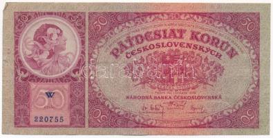 Csehszlovákia 1920. 50K T:III apró szakadás
Czechoslovakia 1920. 50 Korun C:F tiny tear
Krause 22a