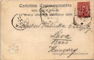 1898 (Vorläufer) Magyar hazafias propaganda zászlóval és címerekkel, dombornyomott / Hungarian patri...