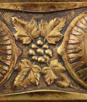 Réz asztali tintatartó porcelán betéttel, jó állapotban, 32×24 cm