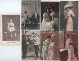 21 db RÉGI motívum képeslap vegyes minőségben: magyar színészek / 21 pre-1945 motive postcards in mi...