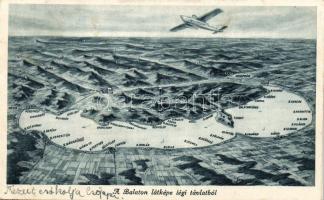 Balaton, térkép, repülőgép (ázott / wet damage)