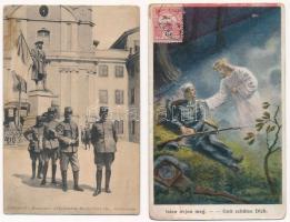 7 db RÉGI első világháborús katonai fotó és képeslap / 7 pre-1945 WWI military photos and postcards