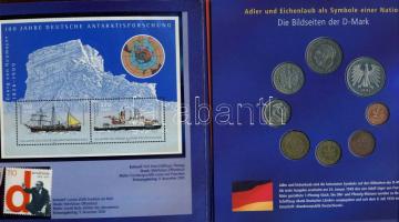 NSZK 2002. 1Pf-5M + 1c-2€ "Valutaváltás" szettben, díszkiadásban T:1